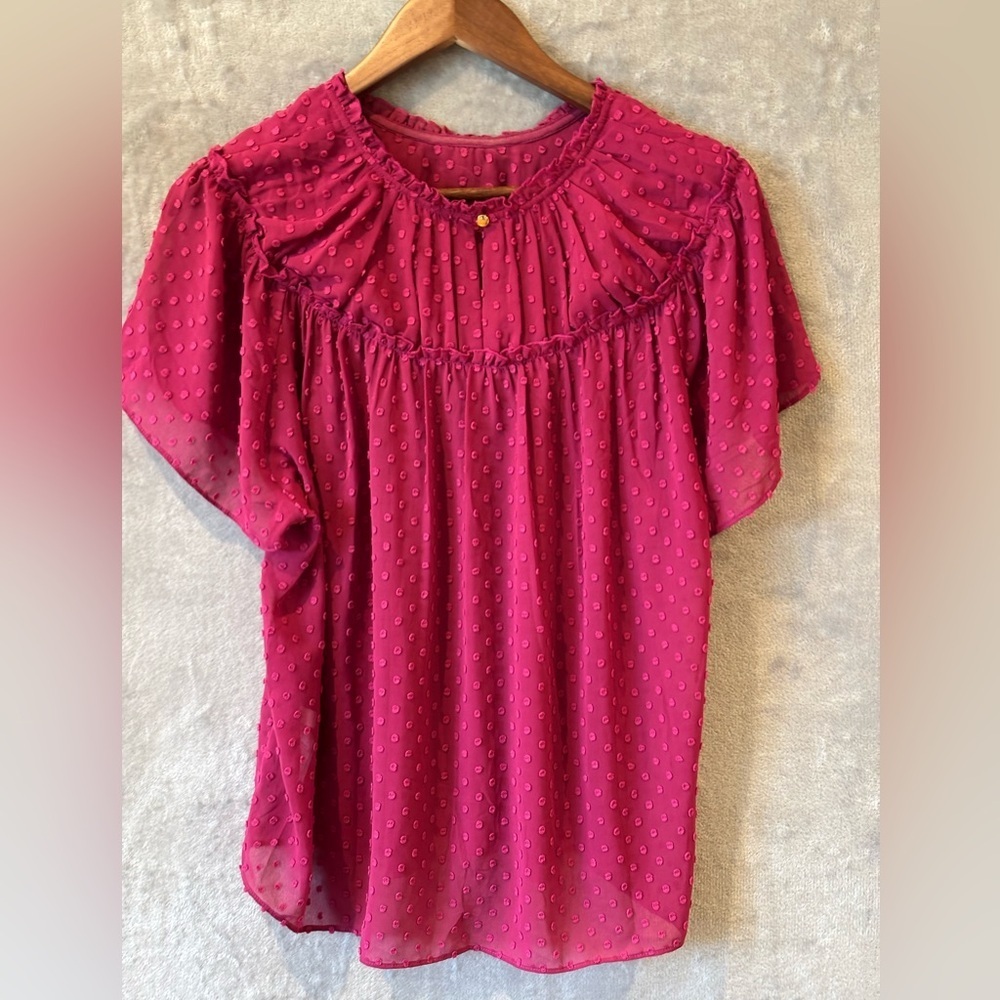 J. Crew Sheer Lightweight Flowy Top Sz L  Classic Feminine